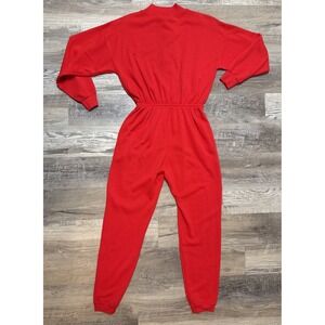 Vintage 80s Red Jumper Sears Jumpsuit Size XS Bold Spirit Retro 1 Pc USA Acrylic